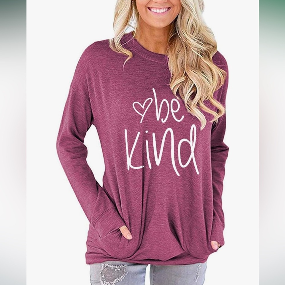 “Be Kind” Tee Shirt in Purple, Size Small, GUC